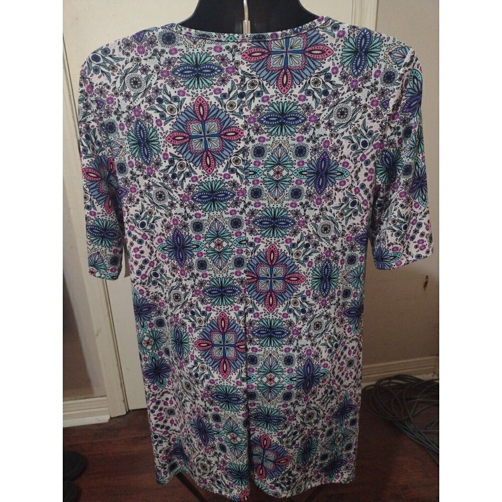 NWT EAST 5TH WOMENS LARGE L STRETCH BUTTON UP FLORAL BLOUSE - NEW WITH TAGS - Picture 6 of 10